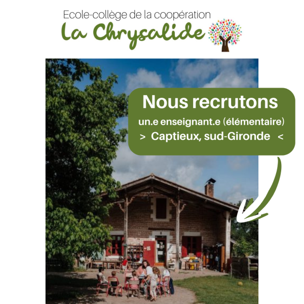 recrutement enseignant ecole chrysalide