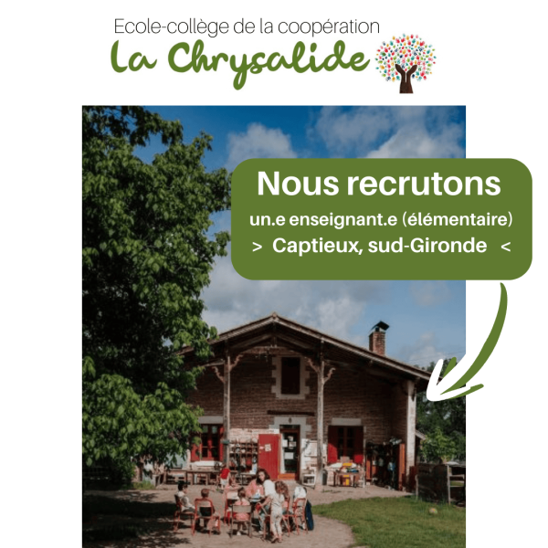 recrutement enseignant ecole chrysalide